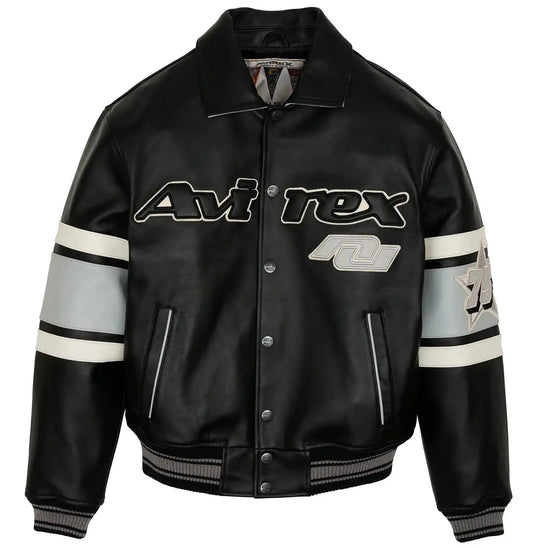 Men’s Avirex Limited Edition Las Vegas Black Leather Jacket