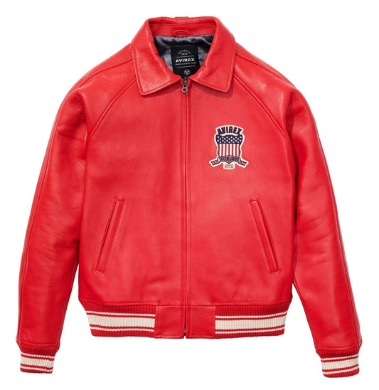 Avirex Red Icon Leather Jacket