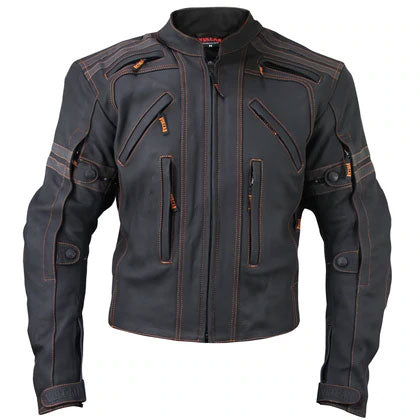 Matte Black Armored Motorcycle Jacket for Men – Leather Elites
