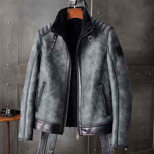 Men's Glacier Grey B3 Shearling Bomber Jacket