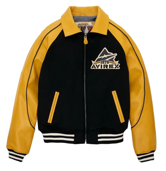 Mens Avirex Classic Wool Leather Varsity Jacket
