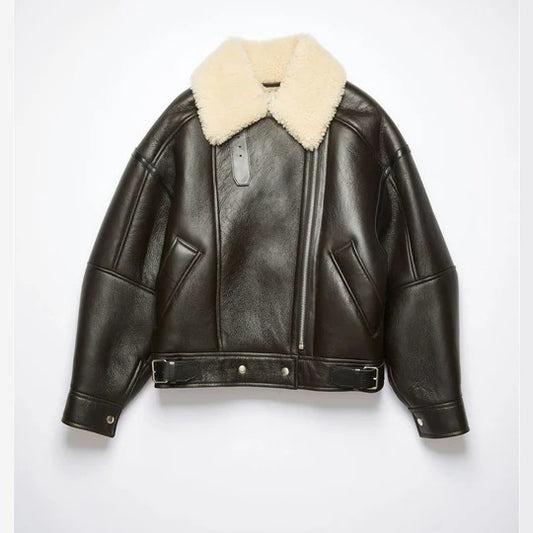 Women's Vintage Walnut B3 Sheepskin Aviator Jacket