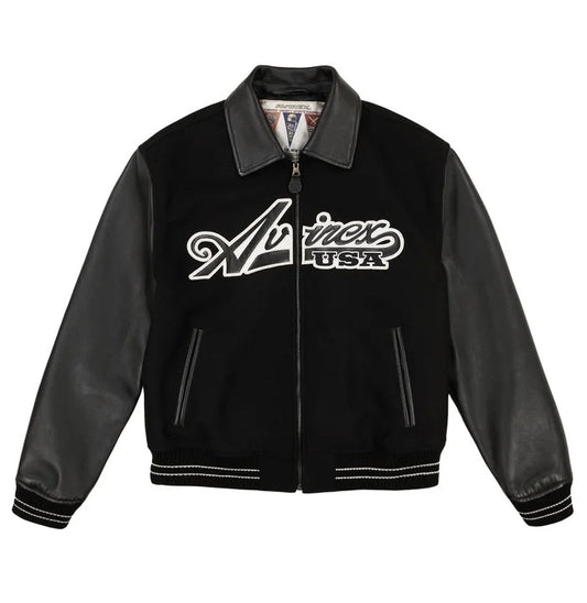 Men’s Avirex Script Wool Leather Jacket
