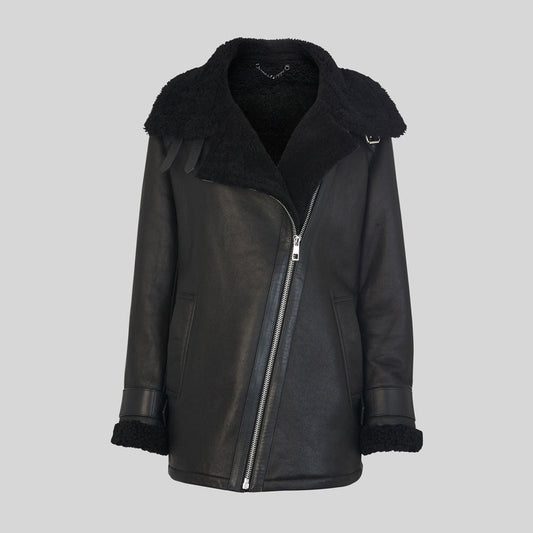 Women Shearling Brianna Biker Jacket