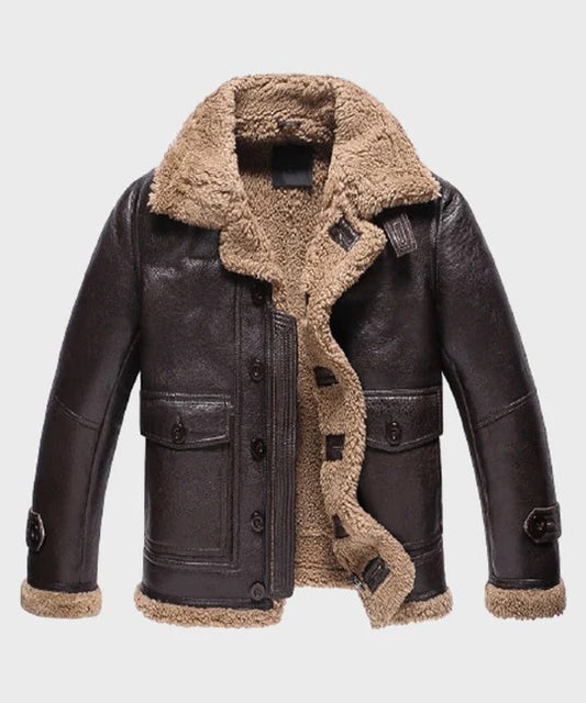 Men's Alpine Dark Brown Shearling Leather Jacket