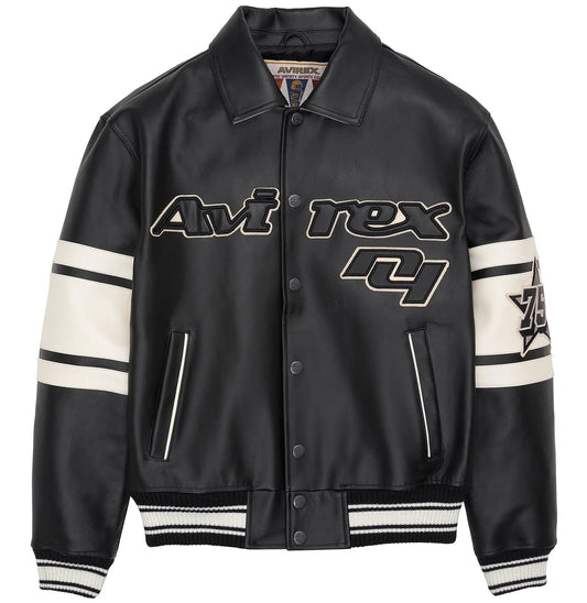 Men’s Avirex Limited Edition Brooklyn Black Leather Jacket