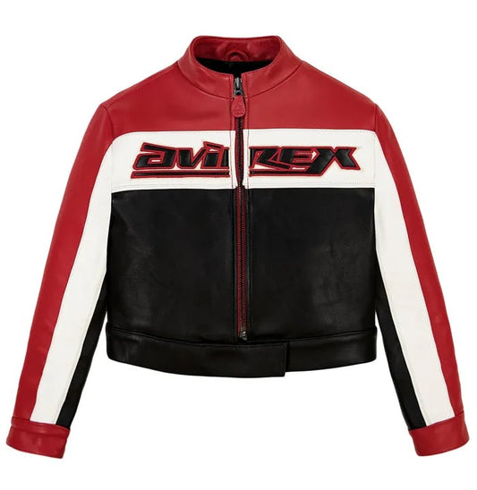 Women’s Avirex CROPPED COLORBLOCK MOTO JACKET