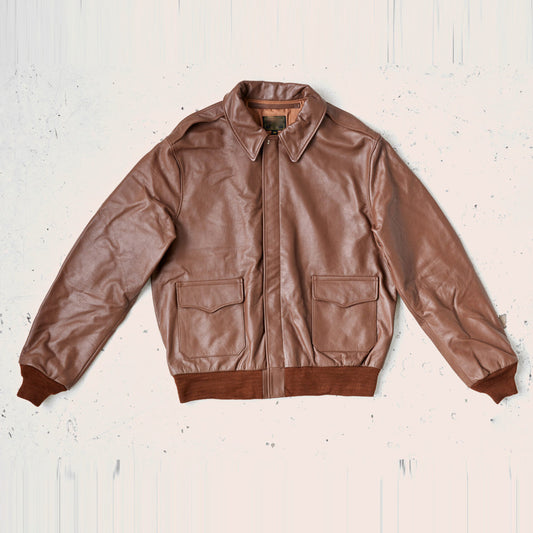 Classic Men Brown A-2 Aviation Jacket – Lambskin Leather Flight Edition | Leather Elites