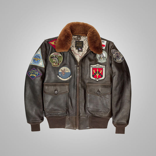 Maverick Inspired Men’s G-1 Aviation Bomber Jacket – Flight Leather Design | Leather Elites