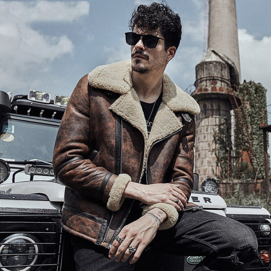 Men RAF B3 Aviation Jacket – Waxed Brown Flying Leather Design | Leather Elites