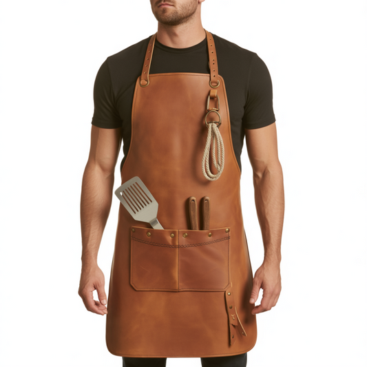 Dark Tan Smoke Trail Leather Apron
