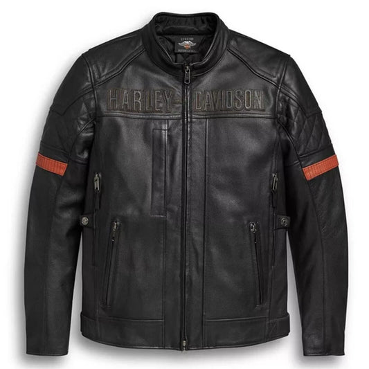 Harley Davidson Men’s Vanocker H-D Triple Vent Leather Jacket