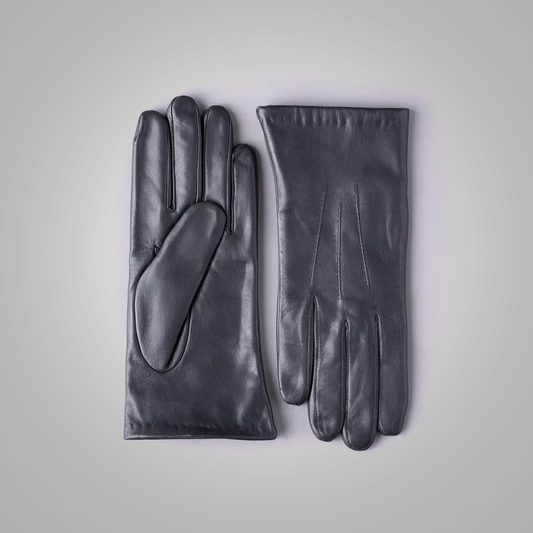 New Women Classic Black Leather Gloves