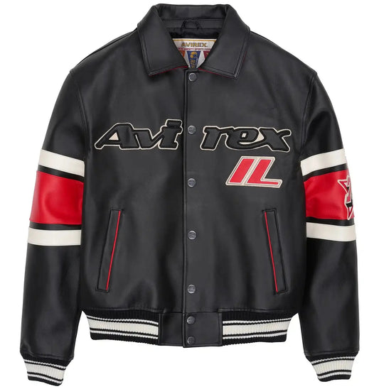 Men’s Avirex Limited Edition Chicago Black Leather Jacket