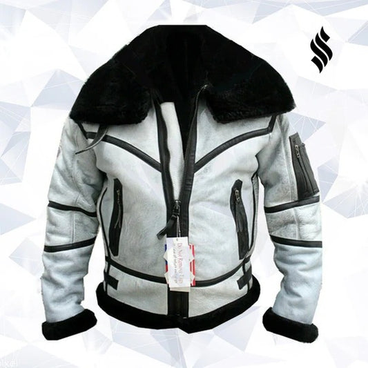 Men's Arctic White B3 RAF Shearling Bomber Jacket