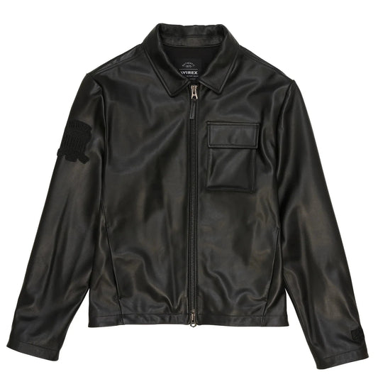 Men’s Avirex Long Sleeve Leather Shirt