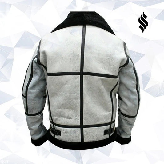 Men's Arctic White B3 RAF Shearling Bomber Jacket