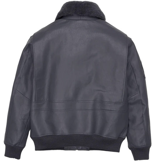 Avirex Classic Grey G-1 Aviator Leather Jacket