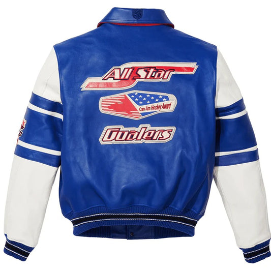Stars & Stripes Iconic Americana Avirex Blue Leather Jacket