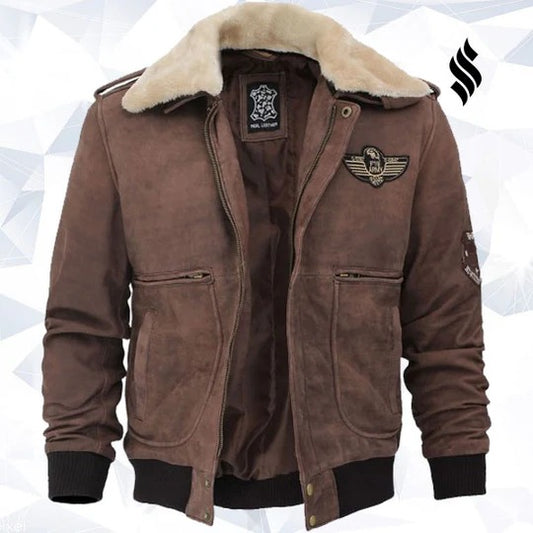 Men's Heritage G1 Brown Bomber Leather Jacket