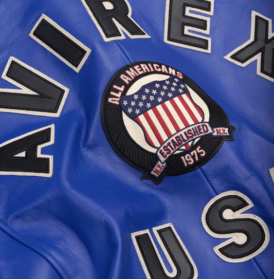 Avirex Blue Icon Leather Jacket