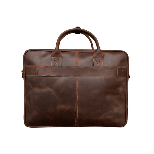 Vintage Dark Brown Leather Laptop Bag 14", 15", 16" Laptop Compatible
