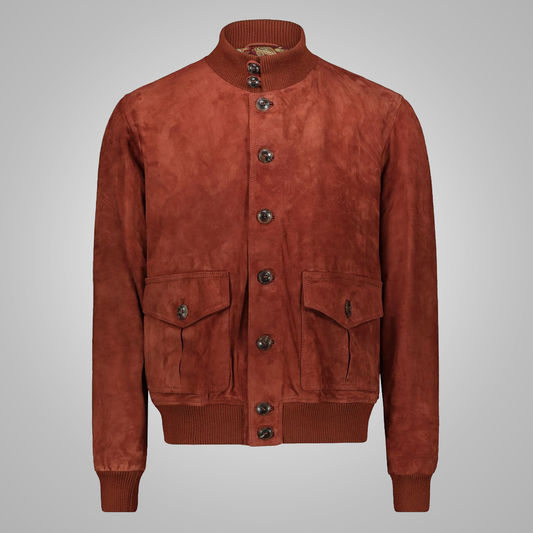 RAF Inspired Men’s Aviator Flight Jacket in Brown Leather – Biker Design | Leather Elites