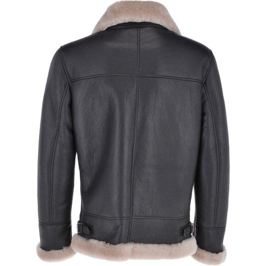 Men's Midnight Shearling Leather Bomber Jacket