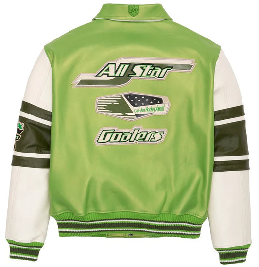 Stars & Stripes Iconic Americana Avirex Green Leather Jacket