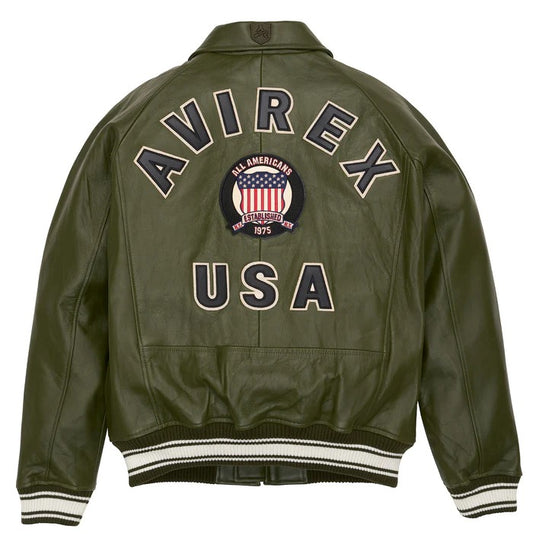 Avirex Olive Icon Leather Jacket