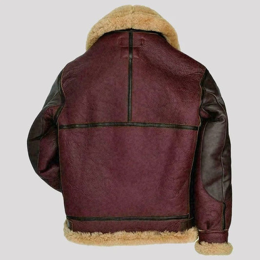 Men's Heritage Maroon B3 Aviator Shearling Jacket