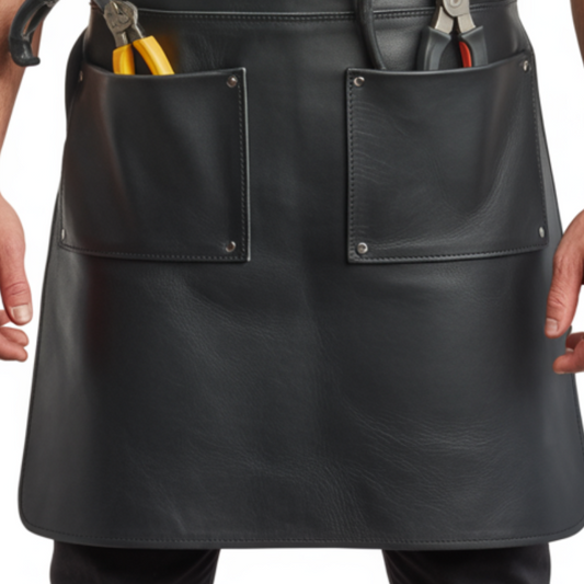 Black Blade Bond Welding Leather Apron - Leather Elites