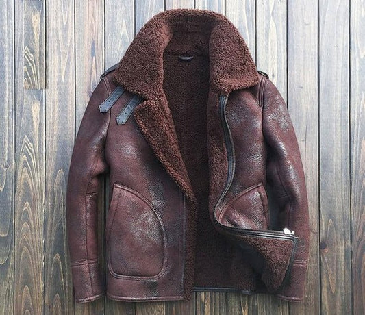 Men's Vintage B3 Shearling Flight Leather Jacket