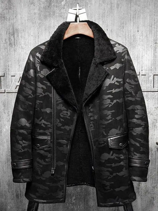Men's Stealth Flying Shearling Long Coat