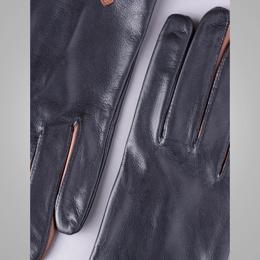 New Women Hand-Sewn Black Gloves Sheepskin Genuine Leather Gloves