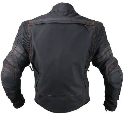 Matte Black Armored Motorcycle Jacket for Men – Leather Elites