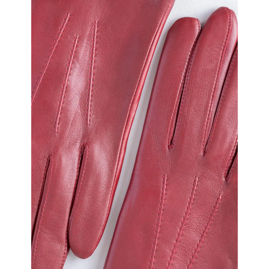 New Women American Lambskin Red Leather Gloves