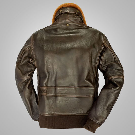 G-1 Flight Jacket for Men in Brown Lambskin Leather | Leather Elites