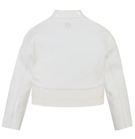 Cropped Patent Leather Moto Jacket