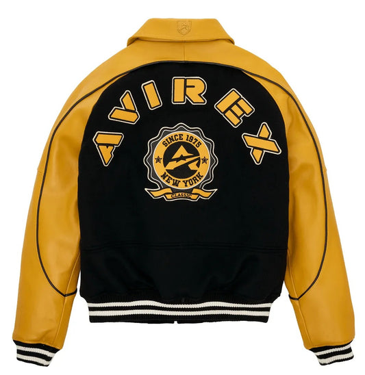 Mens Avirex Classic Wool Leather Varsity Jacket