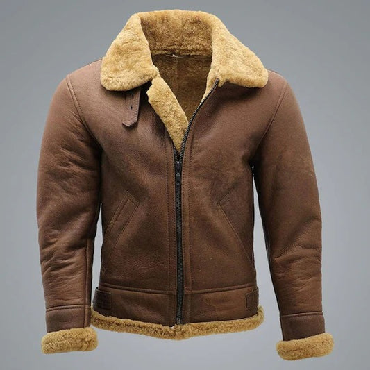 Men's Vintage Brown B3 Aviator Shearling Jacket