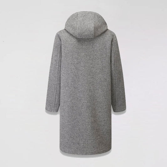 Premium Grey Wool-Fleece Peacoat for Men – Long Style | Leather Elites