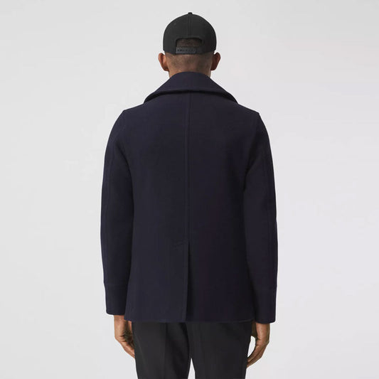 Premium Dark Blue Wool-Blend Navy Peacoat – Italian Style for Men | Leather Elites