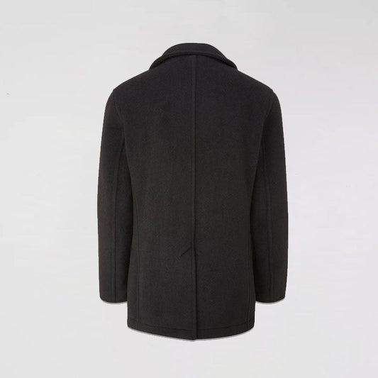 Men Black Navy Peacoat – Wool Blend Style | Leather Elites