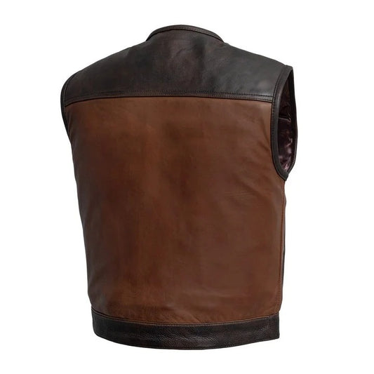 Lowside Gunner Men’s High-Quality Leather Biker Vest