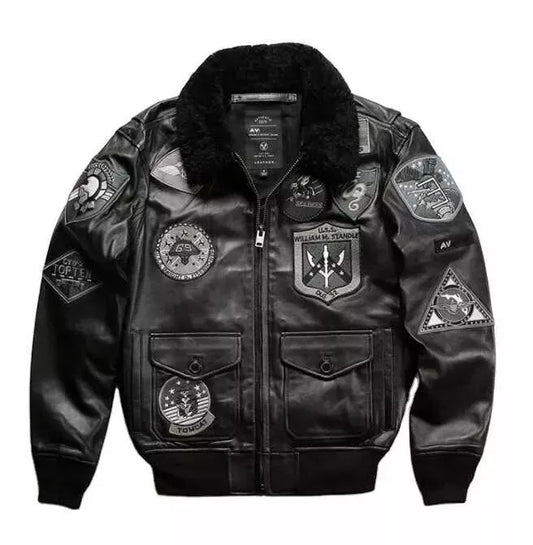 Men’s Black Bomber American Limited Edition Leather Jacket
