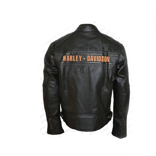 Bill Goldberg Black Harley Davidson Motorcycle Leather Jacket