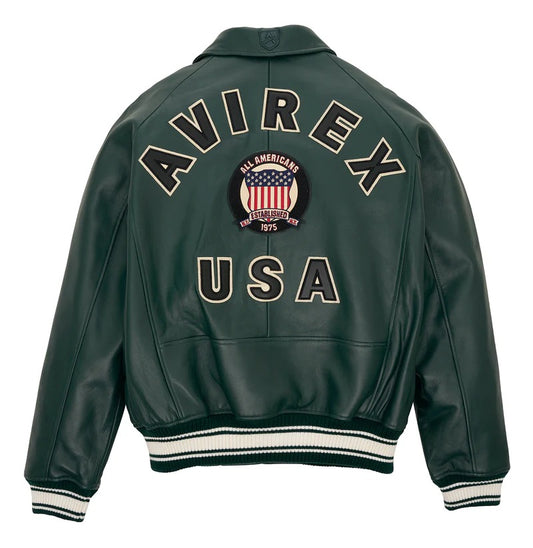 Avirex Hunter Green Icon Leather Jacket
