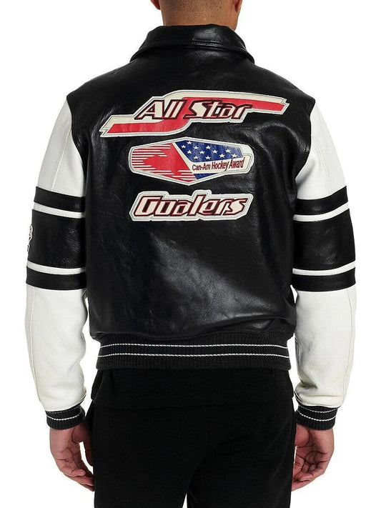 Stars & Stripes Iconic Americana Avirex Black Leather Jacket