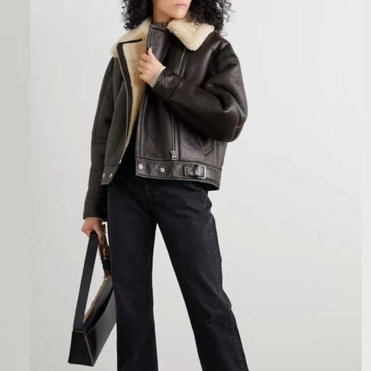 Women's Midnight B3 Cowhide Shearling Aviator Jacket